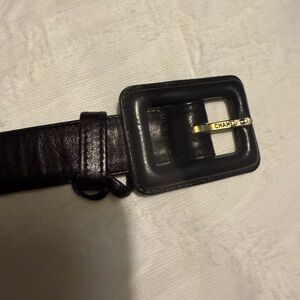 Woman’s Channel Black Leather Belt 75/30 Made in Italy